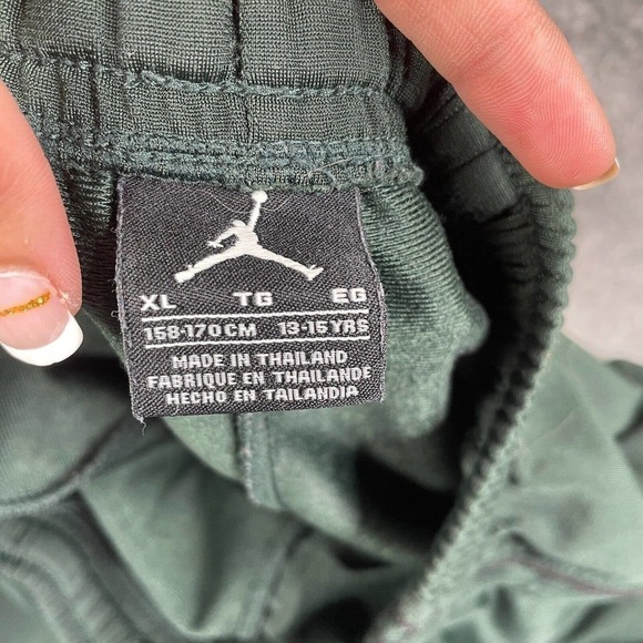 Air Jordan Kids XL 13-15 Sweatpants Haddad Group Straight Fit Green Jumpman Logo - Picture 7 of 10